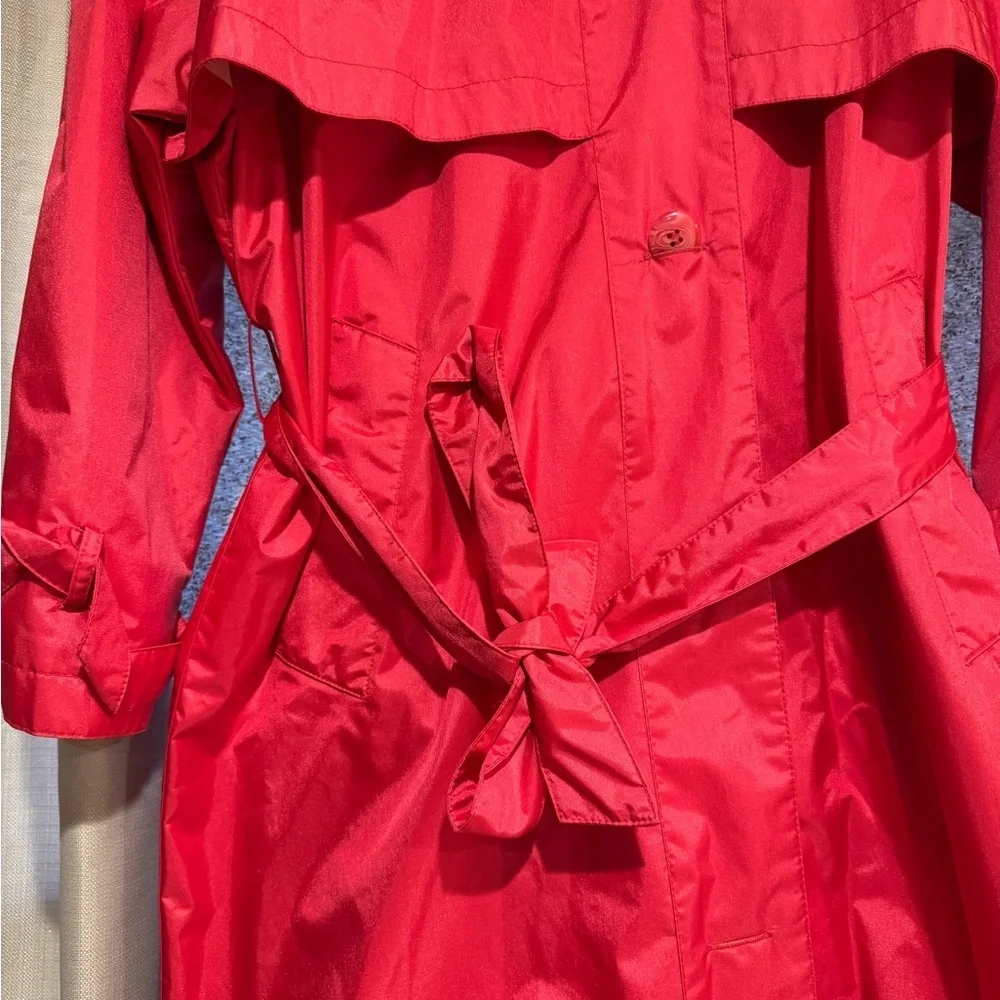 Vibrant Red‎ pink Trench Coat - Picture 4 of 12